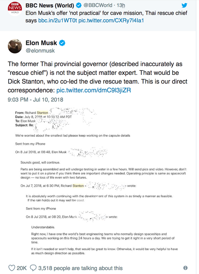 Chiếc tàu ngầm trẻ em dùng để giải cứu đội bóng Thái bị chê là không thực tiễn, Elon Musk lập tức nổi cơn tam bành trên Twitter - Ảnh 1.