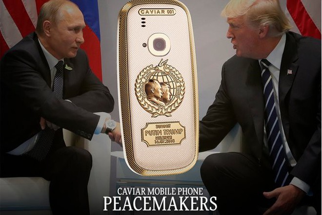 Caviar sản xuất Nokia 3310 khung titan mạ vàng 24k để kỷ niệm cuộc gặp lịch sử giữa Trump và Putin - Ảnh 1.