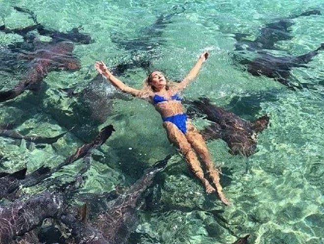 Người mẫu Instagram với hơn 30 ngàn follow đang chụp hình thả dáng trên biển thì bị cá mập tấn công - Ảnh 1.