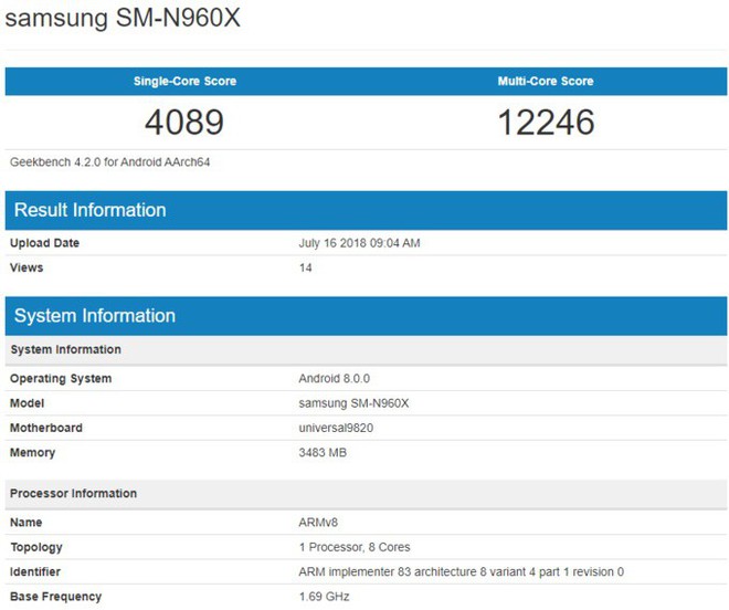 Chip Exynos 9820 của Samsung bất ngờ xuất hiện trong bài test hiệu năng của Galaxy Note9? - Ảnh 2.