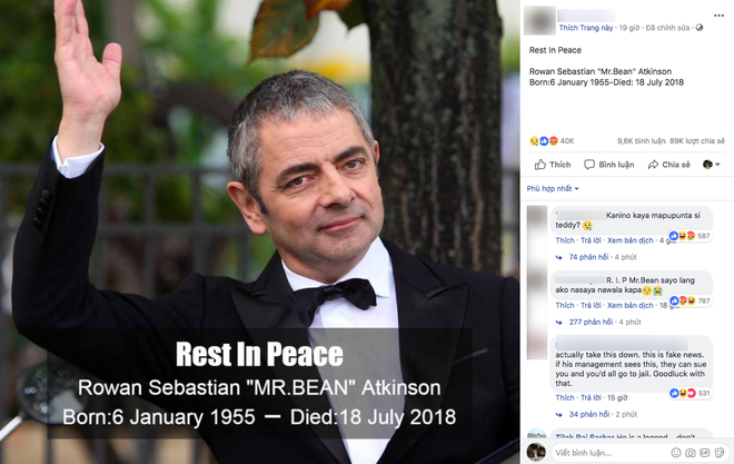 Rộ tin đồn ngôi sao Mr. Bean đột ngột qua đời gây xôn xao cộng đồng mạng - Ảnh 1.
