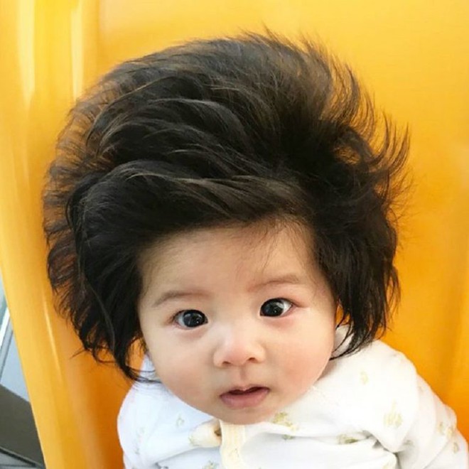 Nhóc tì 7 tháng tuổi đến từ Nhật Bản khiến cả internet phải trầm trồ vì có mái tóc giống hệt sư tử - Ảnh 1.
