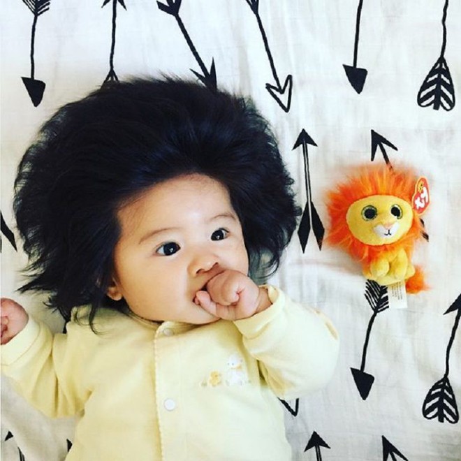 Nhóc tì 7 tháng tuổi đến từ Nhật Bản khiến cả internet phải trầm trồ vì có mái tóc giống hệt sư tử - Ảnh 2.