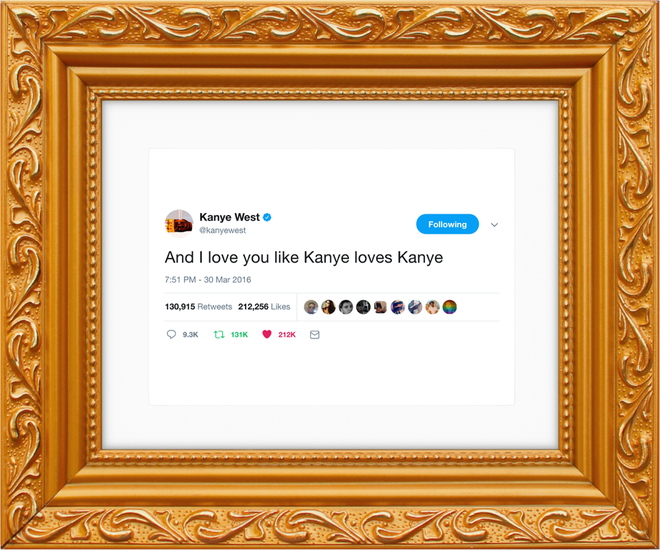 Làm giàu không khó: Tweets của Kanye West được đóng khung, đem bán với giá 1,1 triệu/tấm - Ảnh 2.