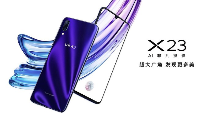 Vivo X23 chính thức lộ diện: Màn hình giọt nước, viền bezel siêu mỏng, cảm biến vân tay dưới màn hình - Ảnh 1.