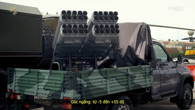 (Vietsub) Nga giới thiệu tổ hợp pháo phản lực phóng loạt mini đặt trên xe bán tải UAZ: Gọn nhẹ, siêu cơ động, phóng 40 tên lửa chỉ mất 2 giây - Ảnh 3.
