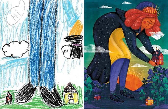 [Ảnh] Chiêm ngưỡng những tác phẩm độc đáo, kỳ lạ của trẻ em khi được chấp bút bởi họa sĩ chuyên nghiệp - Ảnh 18.