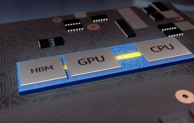  Mô hình vi xử lý Intel liên kết nhân đồ họa AMD Vega qua cầu nối EMIB 
