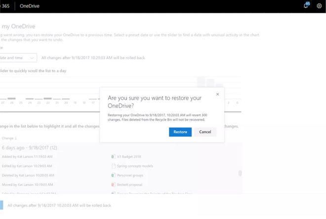 OneDrive của Microsoft cho phép người dùng doanh nghiệp phục hồi các file bị hỏng hoặc bị xoá trong vòng 30 ngày - Ảnh 3.