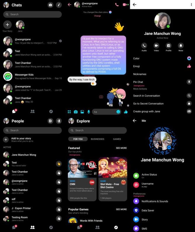 Đây chính là giao diện người dùng mới và chế độ Dark mode của Facebook Messenger - Ảnh 3.