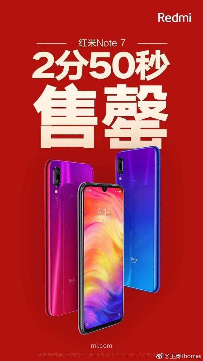 Redmi Note 7 tiếp tục cháy hàng chỉ sau 2 phút 50 giây trong đợt flash sale thứ 3 - Ảnh 1.