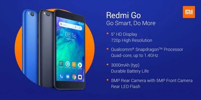 Smartphone giá rẻ Redmi Go chính thức ra mắt: Màn hình 5 inch, camera đơn, chip Snapdragon 425, RAM 1GB, giá bán từ 2,1 triệu đồng - Ảnh 1.