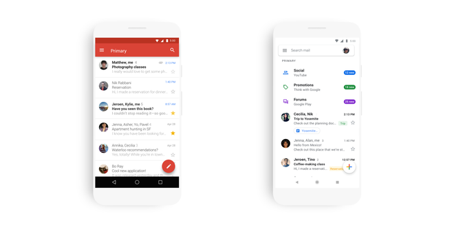 Ứng dụng Gmail cho Android và iOS bắt đầu được cập nhật giao diện Google Material Theme mới - Ảnh 1.