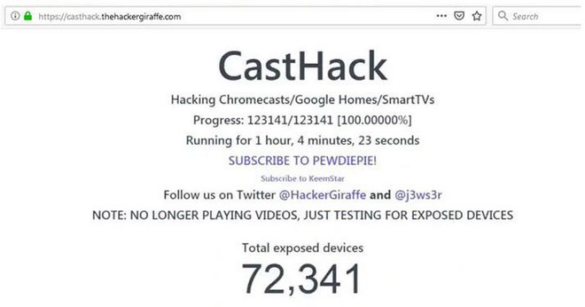 Lợi dụng lỗ hổng đã tồn tại 5 năm, tin tặc hack thành công hàng ngàn thiết bị Google Chromecast để kéo lượt sub cho PewDiePie - Ảnh 2.