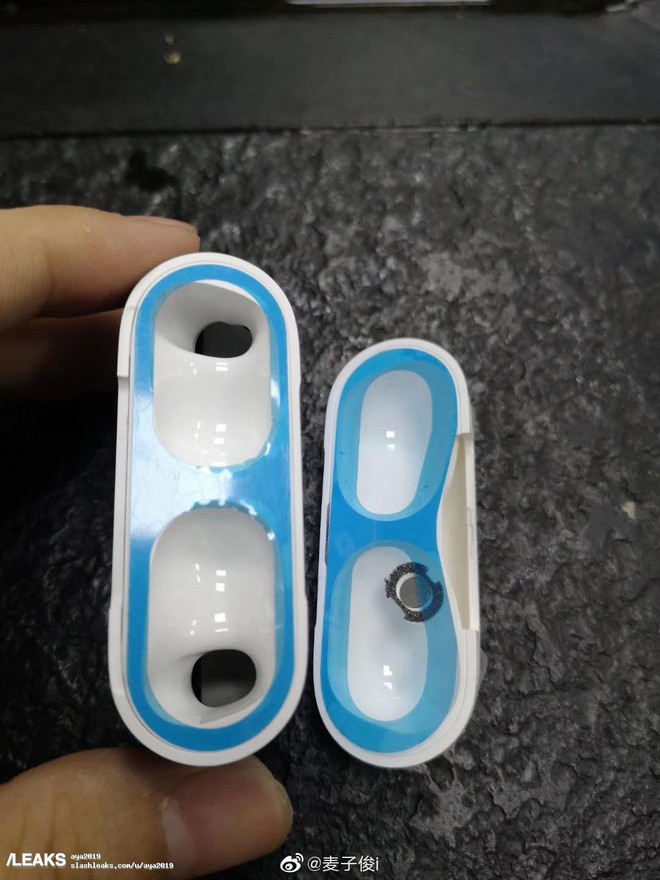 Rò rỉ hình ảnh thực tế đầu tiên của vỏ hộp sạc AirPods Pro, tiết lộ thiết kế mới - Ảnh 1.