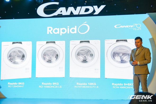 Candy ra mắt dòng máy giặt Rapido: giặt nhanh 39 phút, có kết nối với smartphone giá từ 8,8 triệu đồng - Ảnh 1.