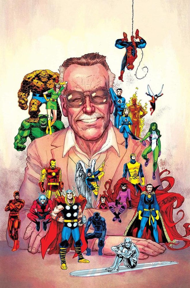 Marvel tri ân 1 năm ngày mất của Stan Lee với bức vẽ bố già quây quần bên đàn con siêu anh hùng đầy xúc động - Ảnh 2.