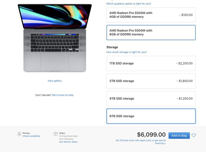 MacBook Pro 16-inch bản cao cấp nhất có giá đến 6.099 USD - Ảnh 1.