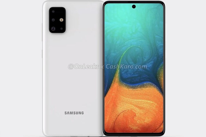 Samsung Galaxy A71 lộ thiết kế với cụm camera sau hình chữ nhật, màn hình đục lỗ giống Note 10 - Ảnh 3.