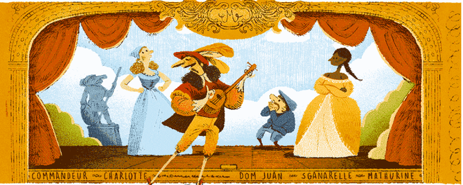 Molière là ai mà được xuất hiện trên Google Doodle hôm nay - Ảnh 2.
