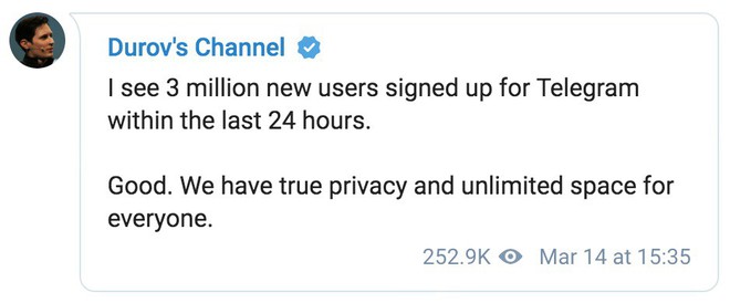 Facebook sập trên toàn cầu, Telegram hưởng trọn với hơn 3 triệu người dùng mới đăng ký dịch vụ - Ảnh 1.