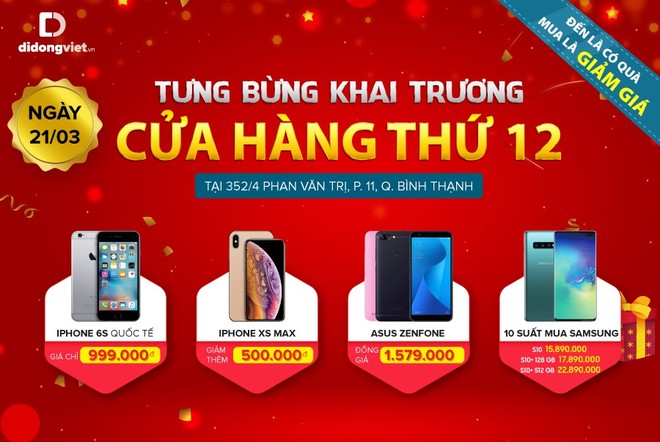 Di Động Việt khai trương cửa hàng thứ 12 : iPhone 6S giá 2,9 triệu đồng, Galaxy S10 giảm hơn 5 triệu đồng - Ảnh 1.