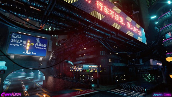 Dùng Unreal Engine, developer tự mình tạo ra thành phố Trung Quốc đậm chất cyberpunk trong 1,5 năm - Ảnh 7.
