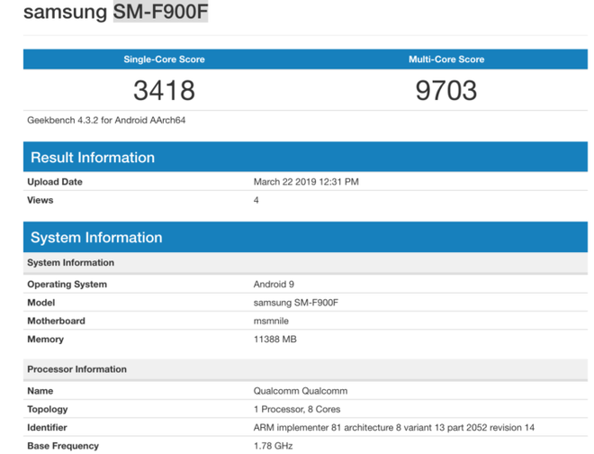 Lộ điểm benchmark cho thấy Samsung Galaxy Fold sẽ không dùng chip Exynos - Ảnh 1.