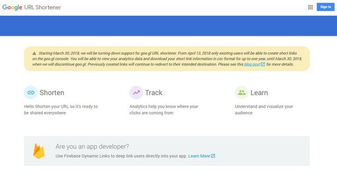 Kể từ bây giờ, trình rút gọn Goo.gl chính thức bị khai tử - Ảnh 2.