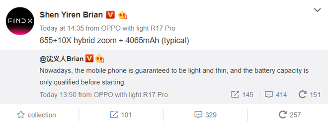 Flagship 2019 của Oppo sẽ dùng chip Snapdragon 855, zoom lai 10x và pin 4.065mAh - Ảnh 1.