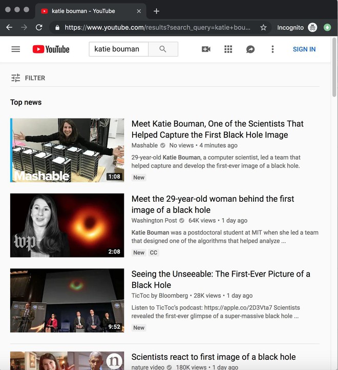Thuật toán của YouTube đã tiếp tay cho những kẻ theo thuyết âm mưu chỉ trích người chụp ảnh hố đen - Ảnh 4.