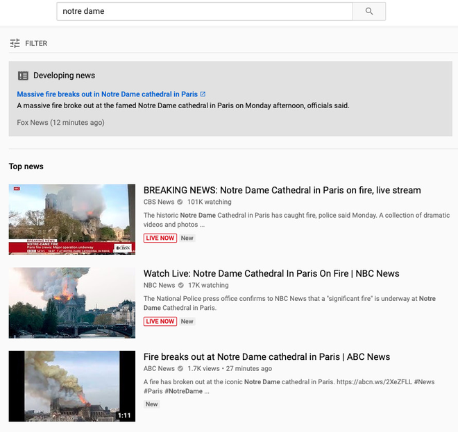 YouTube nhầm lẫn đám cháy Nhà Thờ Đức Bà Paris với vụ khủng bố 11/9 tại New York - Ảnh 3.