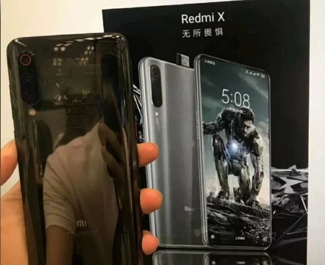 Lộ ảnh rõ nét Redmi X: Mặt lưng trong suốt như Mi 9, 3 camera sau và camera selfie trượt - Ảnh 1.