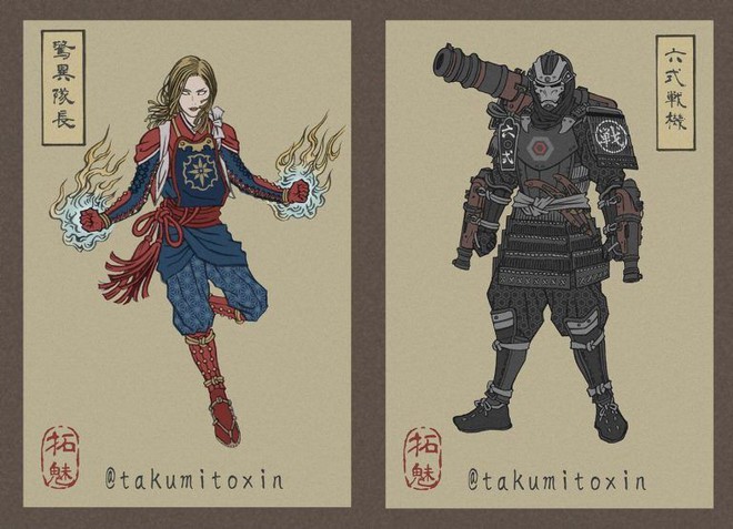 Nghệ sĩ Nhật Bản tái hiện các siêu anh hùng Marvel dưới phong cách nghệ thuật dân gian thời Edo - Ảnh 7.