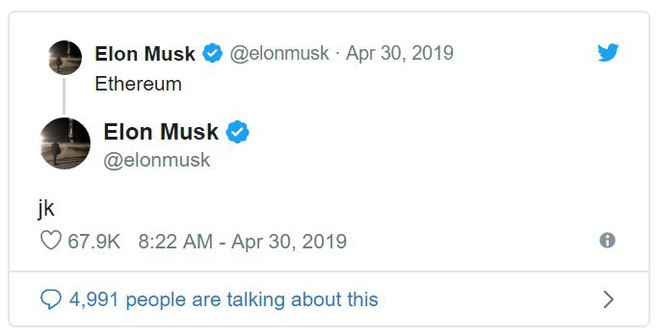 Elon Musk lại gây sự trên mạng, lần này troll Ethereum và đồng sáng lập Vitalik Buterin - Ảnh 1.