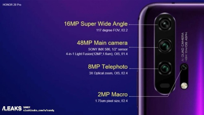 Honor 20 và Honor 20 Pro lộ thông số camera, có zoom quang 10x và chống rung OIS 4 trục - Ảnh 3.