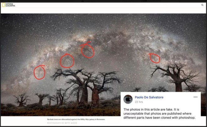 Bức ảnh Dải ngân hà được đăng bởi trang báo nổi tiếng National Geographic bị dân mạng tố là ảnh fake - Ảnh 4.