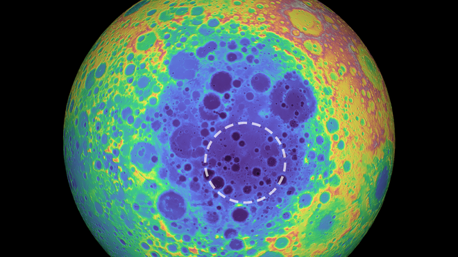 Một điểm dị thường rộng 50.000 km2 đang nằm dưới hố sao băng lớn nhất Mặt Trăng - Ảnh 1.