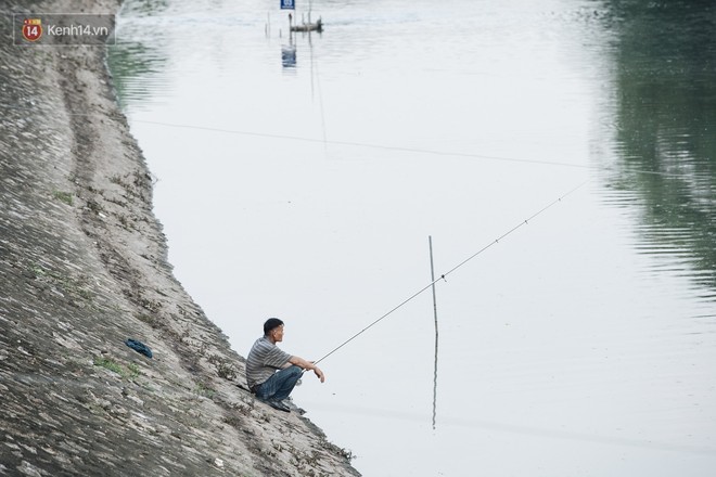 Sông Tô Lịch đổi màu sau khi làm sạch bằng công nghệ Nhật Bản: Hoa lau xanh mướt, người dân thư thả câu cá - Ảnh 10.