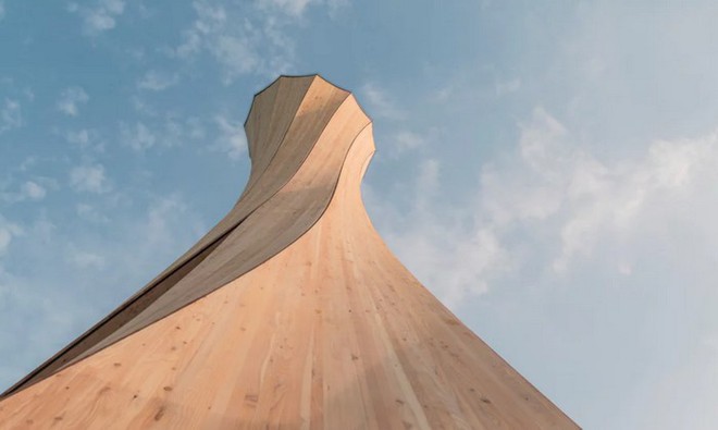 Độc đáo tòa tháp hình xoắn ốc được làm từ gỗ đầu tiên trên thế giới, không cong vênh, bền chắc không kém bê tông - Ảnh 4.