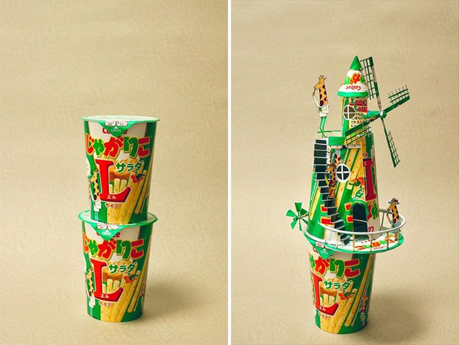 Sáng tạo của nghệ sỹ Nhật Bản: Biến vỏ hộp thành những tuyệt tác nghệ thuật, đưa kèm luôn bài học về tái chế rác thải - Ảnh 14.