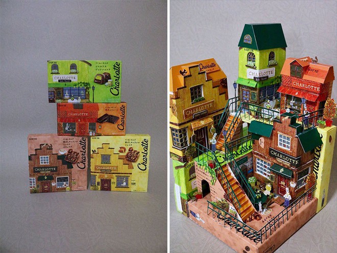 Sáng tạo của nghệ sỹ Nhật Bản: Biến vỏ hộp thành những tuyệt tác nghệ thuật, đưa kèm luôn bài học về tái chế rác thải - Ảnh 6.