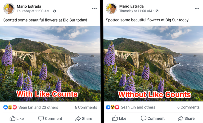 Facebook bắt đầu ẩn số lượt Like bài viết, để tránh sự đố kị - Ảnh 1.