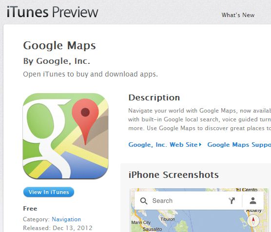 Google Maps - Cứu tinh bản đồ iOS 6 đã có trên App Store 1