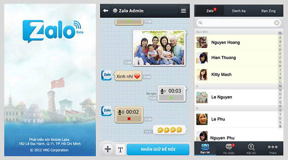 Ứng dụng nhắn tin thoại Zalo được tích hợp trên điện thoại Nokia 2