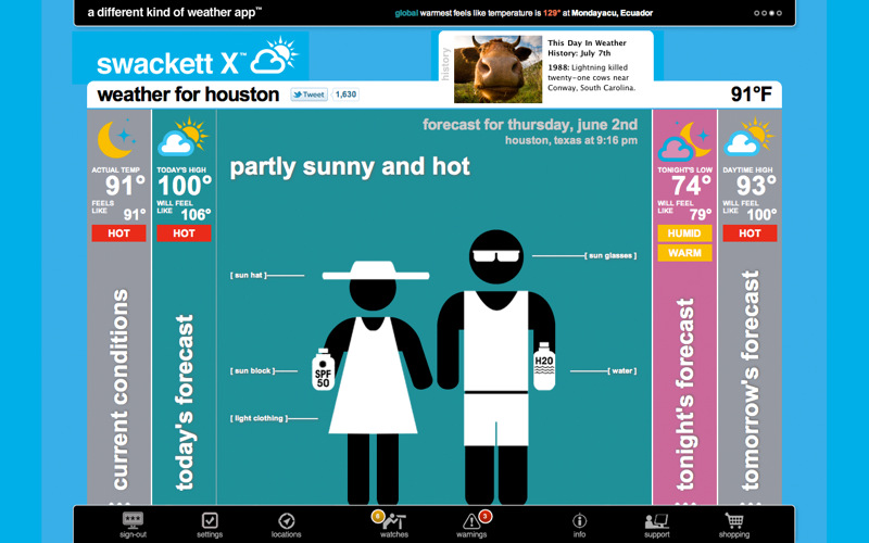 Swackett: Ứng dụng thời tiết "cực độc" cho Android và iOS 1