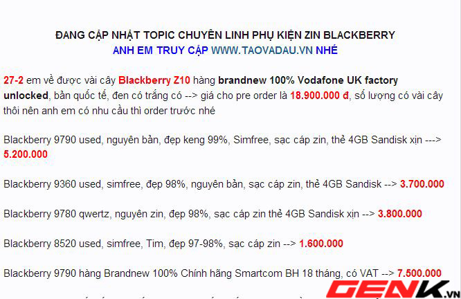 BlackBerry Z10 rục rịch về Việt Nam theo đường xách tay, giá từ 18 triệu đồng 1