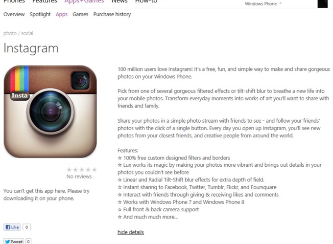 Instagram sẽ có mặt Windows Phone trong 2 tháng nữa 1
