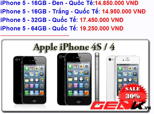 iPhone 5 tiếp đà giảm giá nhẹ từ 200.000 đến 300.000 đồng 1