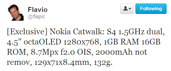 Rò rỉ cấu hình Nokia Catwalk với vỏ nhôm, mỏng và nhẹ hơn Lumia 920 1